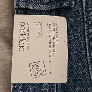 J Jill size 8 cropped embroidered denim